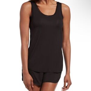 Hue Black Boxy Sleeveless Tank Top size XL